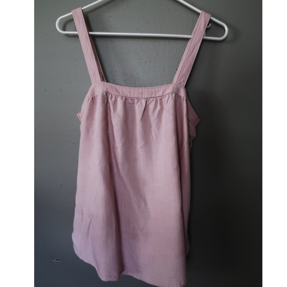 Light Pink Tank with Tortoise Buttons